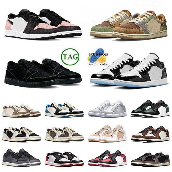 

2023 jmpman 1 low mens womens basketball shoe low new concord bleached coral black phantom mocha gym red low crimson tint fragment bred toe