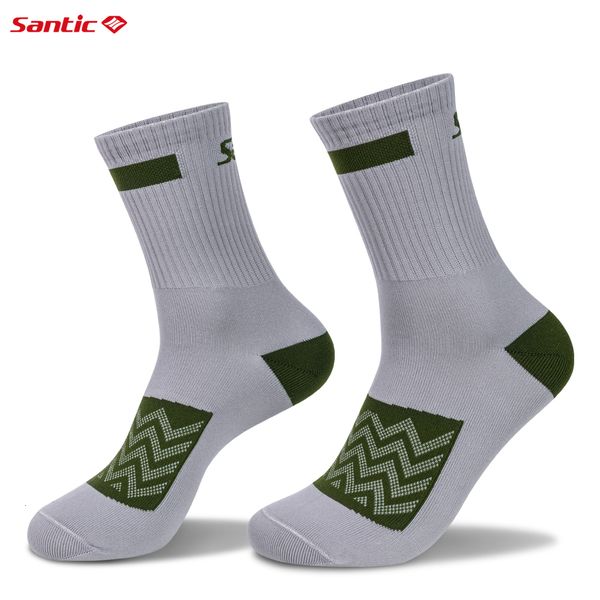 

sports socks santic cycling outdoor mtb bike breathable comfortable sweat absorbent wearresistant 230801, Black