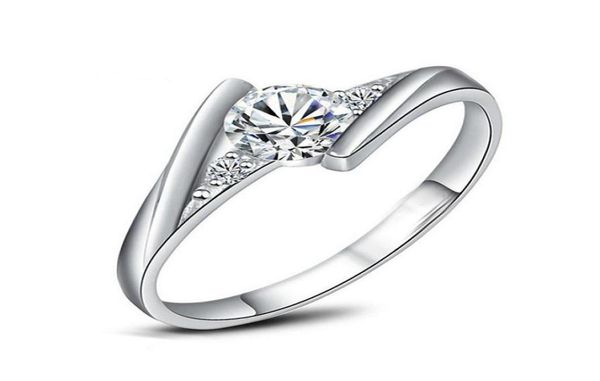 

925 sterling silver rings new high qulity white gold plated clear cz zircon rings for women wedding jewelry gifts 4804140