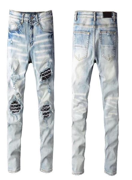 

popular mens jeans hiphop summer zipper hole washed jean am pant men designer clothes cool guy denim man jeans embroidery biker p2939770, Blue