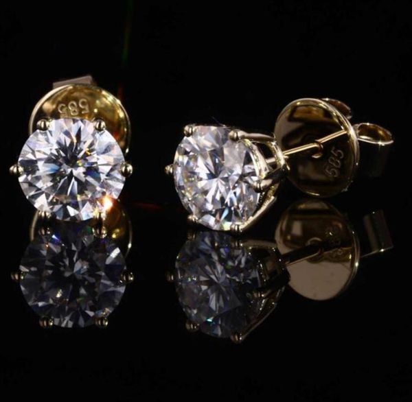 

starsgem de vvs 6 5mm 1carat moissanite 14k yellow gold push back moissanite earrings291m9684791, Golden;silver