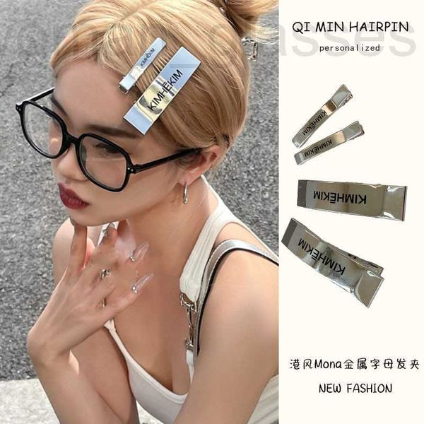 

hair clips & barrettes designer sweet and cool spicy girls' ins style broken clip women's 2023 new metal simple duck billed bang h, Golden;silver