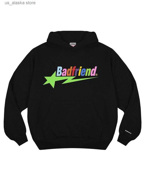 

men's hoodies sweatshirts y2k hoodie badfriend hip hop letter printed oversized sweatshirt men women 2023 new promo harajuku casual loo, Black
