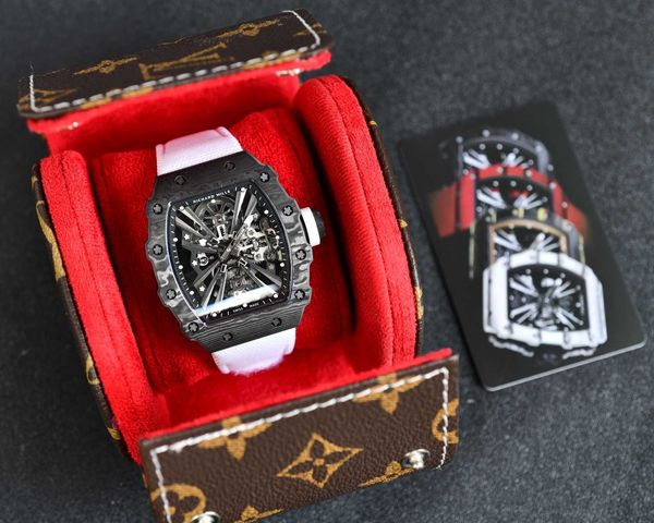 

rm12-01 real tourbillon watch fantasic superb men wrist watches 63gm high-end quality mechanical uhr ntpt all carbon fiber case montre richa, Slivery;brown