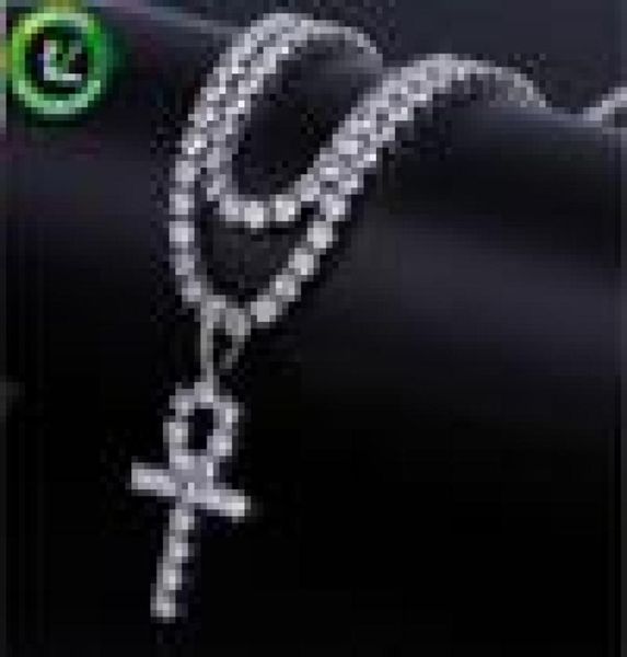 

iced out pendant hip hop jewelry cuban link tennis chain designer necklace micro paved cz diamond pendants men luxury bling notre dame charm, Black