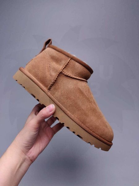 

designer boots women booties classic australia brand uggity new super mini snow boot ankle short bow fur for winter black chestnut bowtie lu