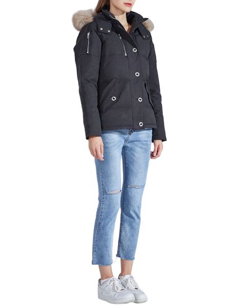 

winter womens down coats from canadian goose fur jackets zipper warm hooded parkas coat women outerwear designer down jacket white and black
