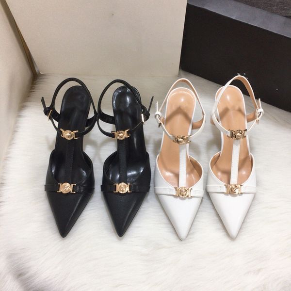 

fashion luxury designer sandals women's summer banquet dress shoes high-heeled pumps pointed toe sling back women shoe eu size 35-42 05, Black