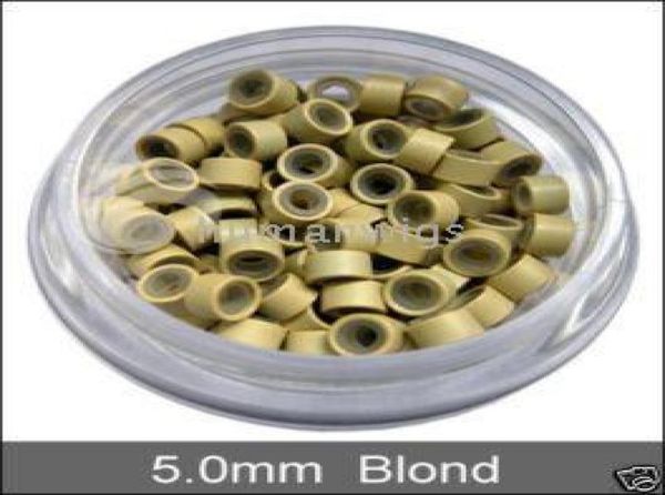 

5mm silicone micro ring links for hair extension color blond 10000 items per lot 4605469, Black