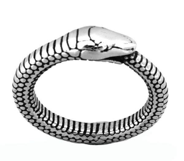 

fanssteel stainless steel mens jewelry punk ring vintage serpent ring animal biker ring gift for brothers fsr20w18337u6602060, Silver