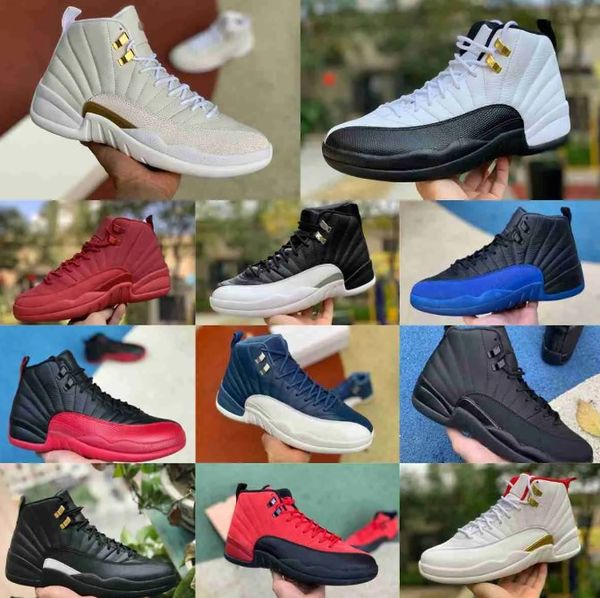 

2023 new fashion white 12 mens high basketball shoes utility grind retro twist gold indigo flu game royalty the master gamma playoff outdoor, Black
