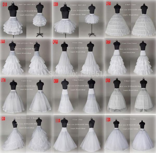 

2020 new 10 style white a line ball gown mermaid wedding prom bridal petticoats underskirt crinoline wedding accessories bridal sl5959829