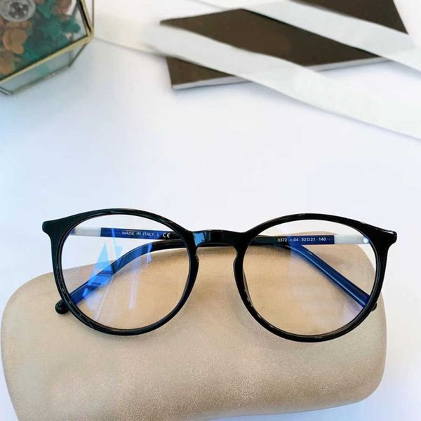 

new luxury designer sunglasses 2023 3372 eyeglass plate black plain beauty divine tool round men's and women's anti blue light gla, White;black