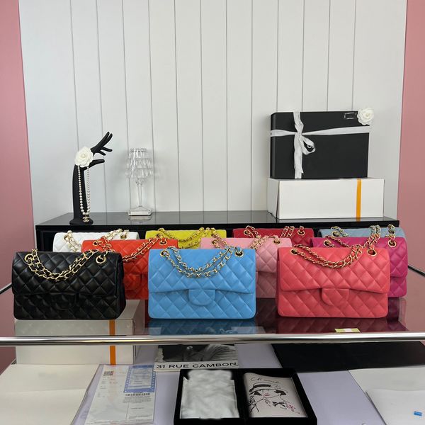 

10a super original quality women chain shoulder bags caviar lambskin leather luxury designer cf bag fashion crossbody classic flap handbag l