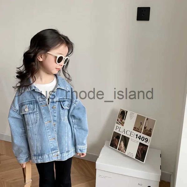 

jackets children's casual denim jacket spring new boys and girls fashion korean version coat kids jeans x0730, Blue;gray