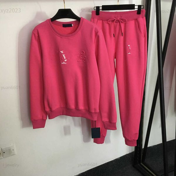 

designer womens tracksuits girl autumn set size s-xl 2pcs chest logo letter embossed pullover and elastic waist casual pants july28, Gray