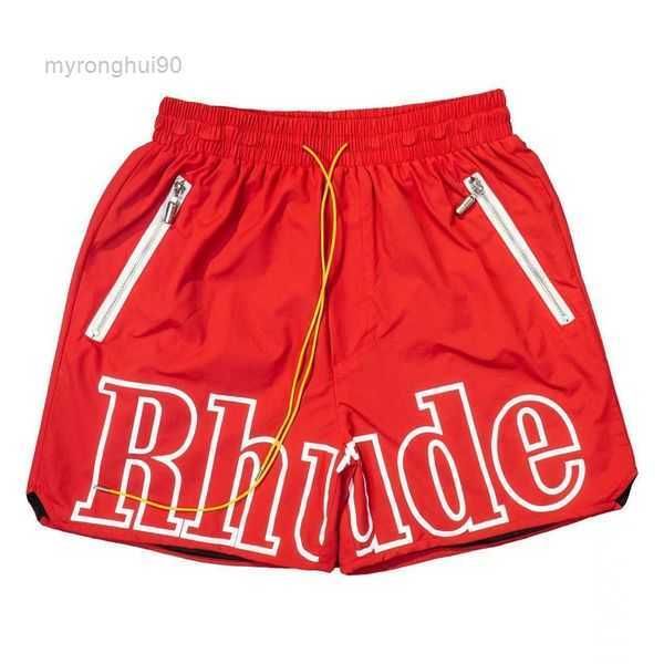 

designer rhude short summer fashion beach mens womens street wear red blue black loose ligthweight rhude short european size:s-xl 2 oo5m, White;black