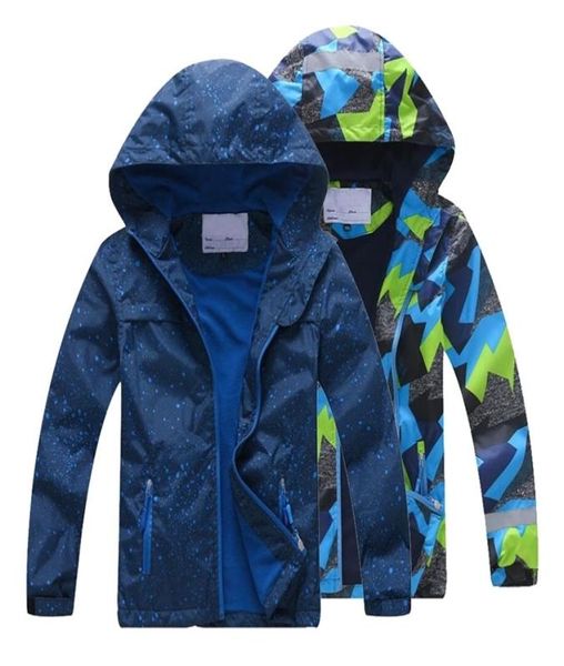 

doubledeck waterproof windproof boys girls jackets new 2020 spring autumn children outerwear jackets sport fashion kids coats lj28581137, Blue;gray