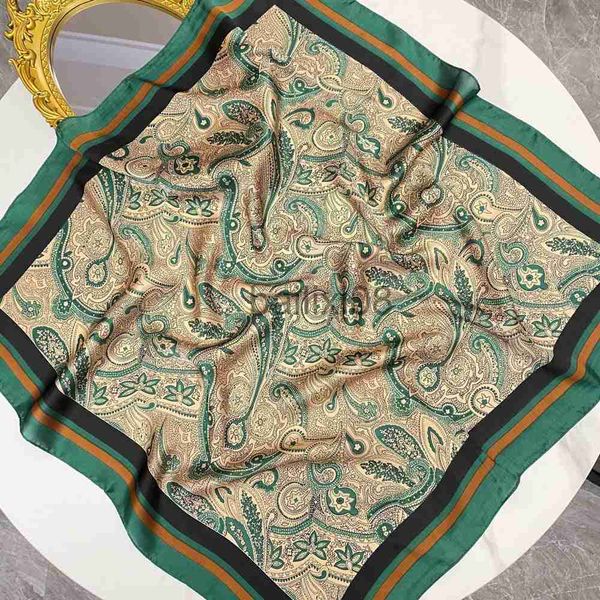 

scarves luxury fashion silk square scarf for women 70*70cm neck hair tie band bag warp soft neckerchief hijab female foulard j230801, Blue;gray