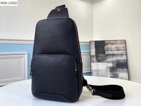 

2023 new 9a bag bags m30443 20cm avenue sling taiga cowhide leather handbag shoulder purses for men dust bag, Black