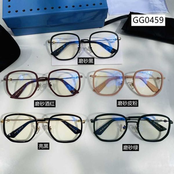 

2023 new luxury designer sunglasses new gg0459 flat lens has an irregular frame and is popular. the plain face can paired with a myopic litt, White;black
