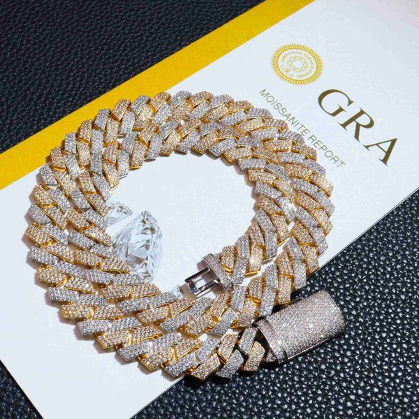 

customizable hip hop 13mm 925 sterling silver cuban link necklaces gra certificate bling chain
