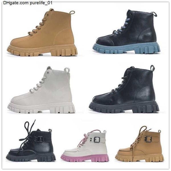 

kids shoes 2022 snow cat boots toddlers children girls boys trainers leather with footwear designer sneakers youth shoe winter size 27-35, Black