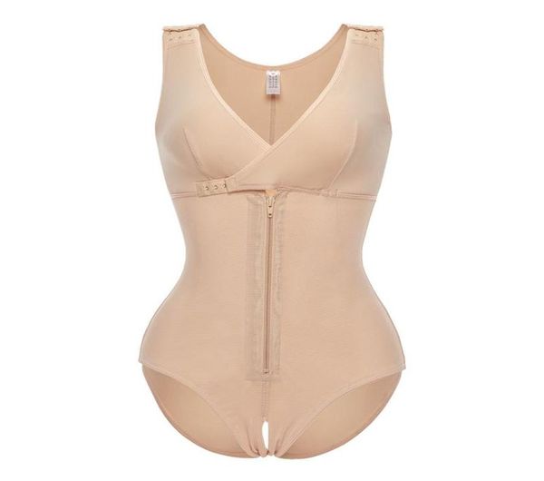 

women039s shapers full body shaper fajas colombianas seamless waist slimmer clip zip shapewear firm tummy control bodysuit pl2009041, Black;white