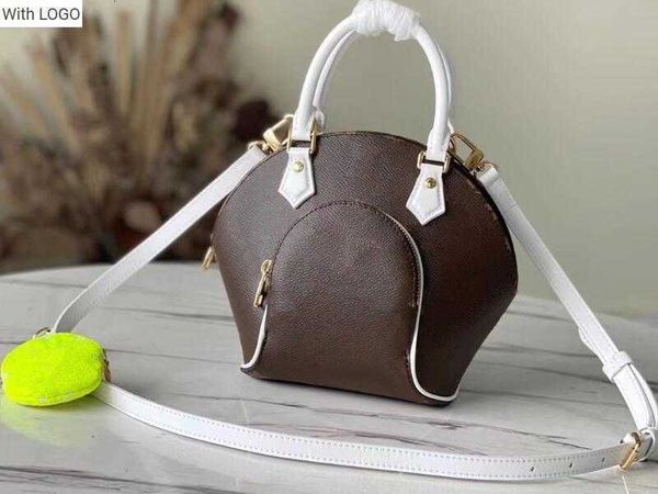 

2023 new 9a l bag bags m20752 22.5cm ellipse bb momogran coated canvas shoulder handbags purses for women dust bag, Black