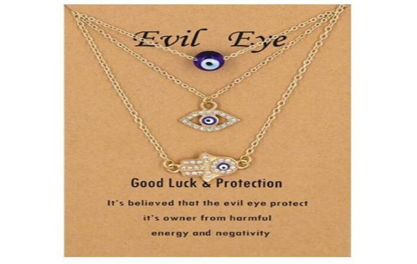 

evil eye necklace and hamsa necklaces turkish blue eye hand pendant necklace 3pcs lucky protection jewelry gift for women girls2496252, Silver