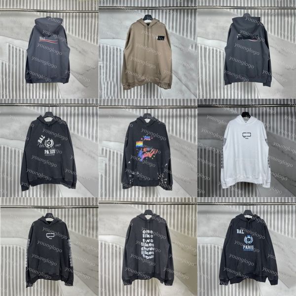 

fashion hoodie designer hoodies men hoody pullover sweatshirts loose long sleeve hooded jumper mens women clothing, Black