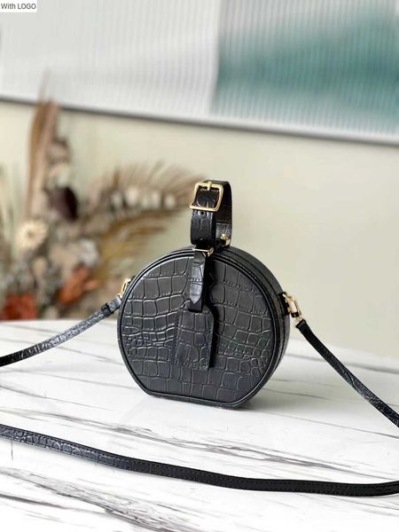 

2023 new 9a l bag bags quality n93597 petite boite chapeau shoulder handbag for women dust bag, Black
