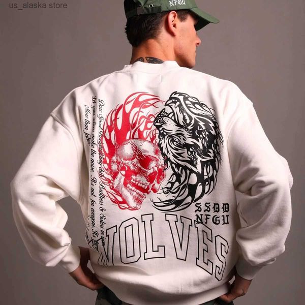 

men's hoodies sweatshirts darc sweatshirt hoodies men women fleece crewneck gym workout tracksuits streetwear mens clothes us size t230, Black