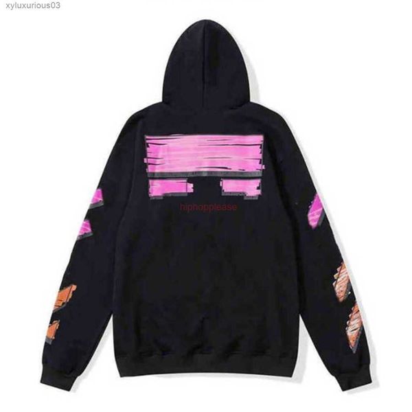 

offs men's hoodies sweatshirt fleece jacket chaopai autumn winter camouflage embroidery badge tooling loose and women's shirt atsa, Black