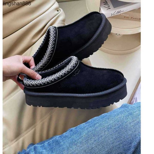 

boots women tazz slippers fur slides australia classic ultra mini platform boot ugglies tasman slip-on les petites wool blend chamois suede3, Black