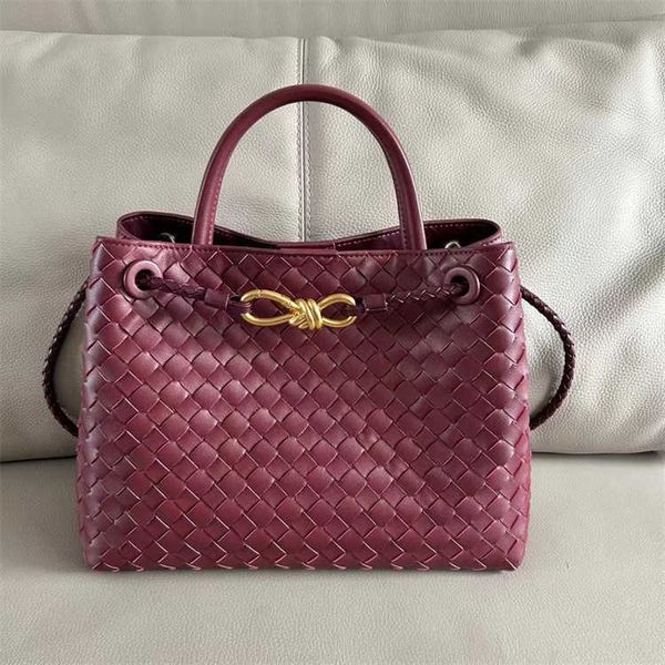 

genuine designer spring/summer andiamo bag new botegas 2023 leather women's woven cowhide metal rope buckle handbag large capacity one