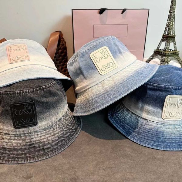 

lowe denim bucket hat female star fashion bucket sunscreen basin, Black;white