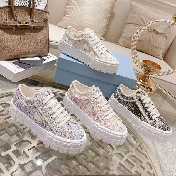 

autumn new small fragrant wind glitter platform platform shoes women's canvas shoes lace-up sports casual shoes, Black