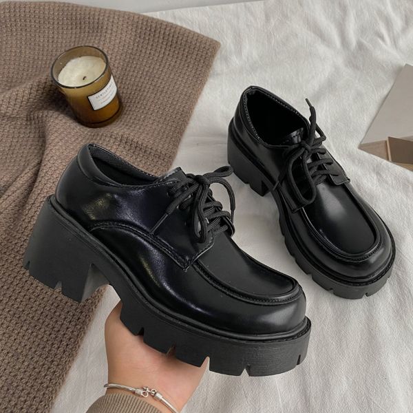 

dress shoes japanese school uniform jk student shoes girls women kawaii lolita soft sister round toe platform low heel shoes mary jane shoes, Black