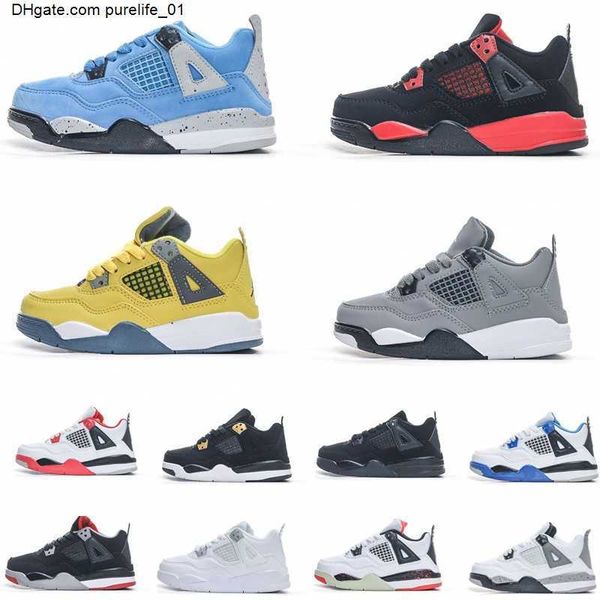 

basketball 4 boys jumpman 4s shoe kids shoes children black mid sneaker chicago designer military cat trainers baby kid youth toddler infant