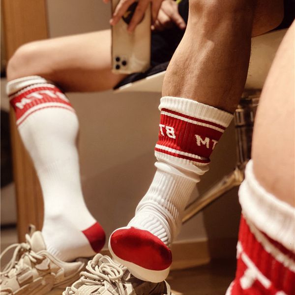 

men's socks socks men calcetines skarpetki calcetines hombre nylon sports long tube football socks meias comfortable cadeau homme socks, Black