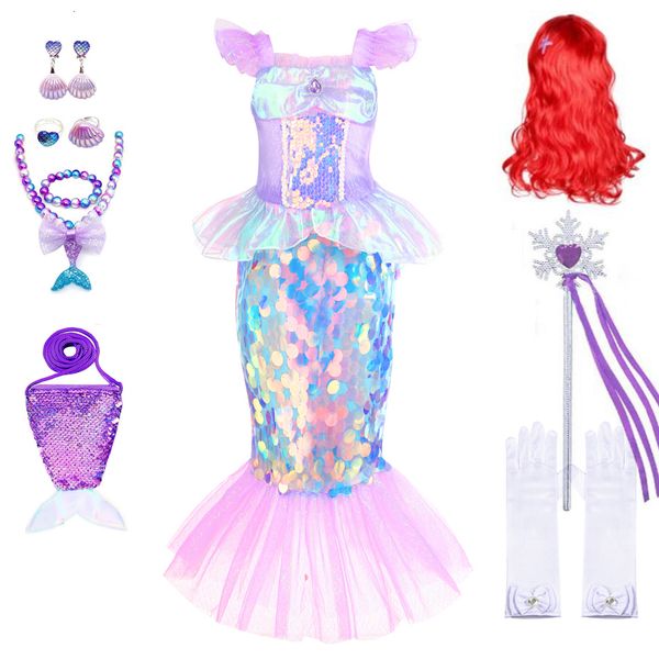 

girl's dresses mermaid dress for girl prom princess costumes cosplay dress for kids girls birthday party ball gown halloween clothing 2, Red;yellow
