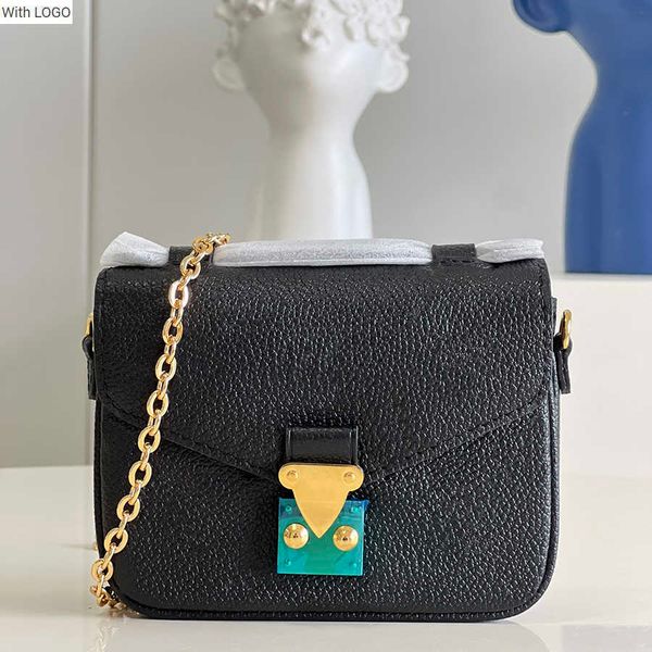 

2023 new 9a l bag high imitation designer crossbody bag genuine leather chain bag 14cm zl167, Black