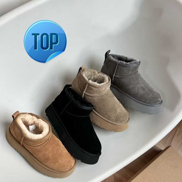 

boots ultra mini boot platform australia snow designer woman thick sole real leather fluffy mules warm winter booties chestnut, Black