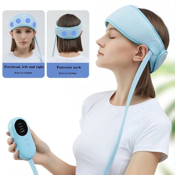 

head massager electric air pressure compress kneading massage migraine relief stress headache improve sleep airbag headband 230801