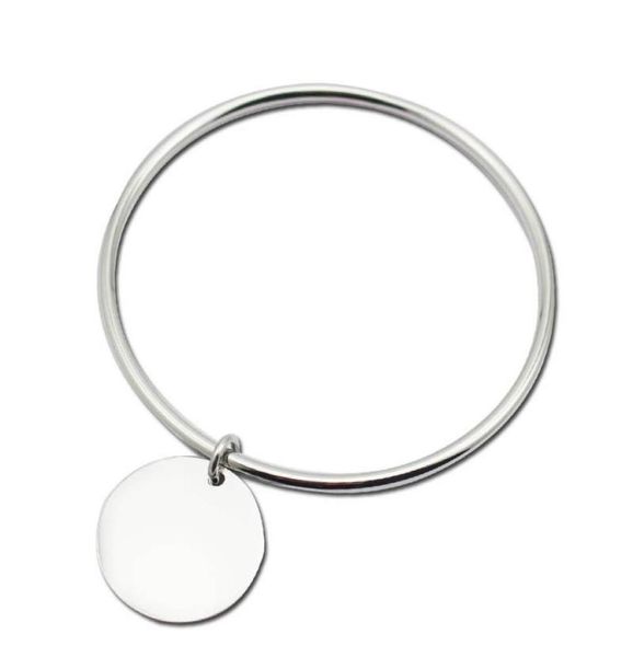

stainless steel name bracelet manchette pulseiras charm women bracelet custom engraving cuff bangles with disc pendant jewelry3257944, Black