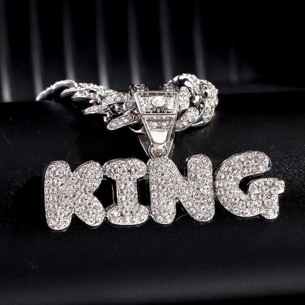 

925 sterling silver gold plated hip hop iced out letter moissanite pendant