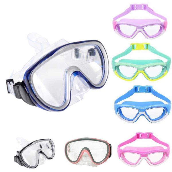

swimming glasses adults kids outdoor scuba snorkeling diving goggles anti-fog uv protection swimming glasses pool accessories, Blue
