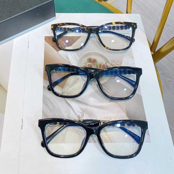

2023 new luxury designer sunglasses xiaoxiang's new ch3429 fashionable sheepskin leg woven women's eyewear frame with myopia lense, White;black