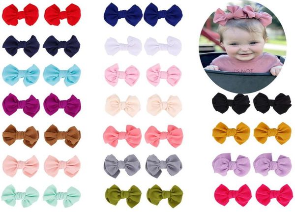 

europe baby girls big bow hair clip kids bowknot barrette 2pcs set barrettes girl children hair accessory 18 colors a5061341025, Slivery;white